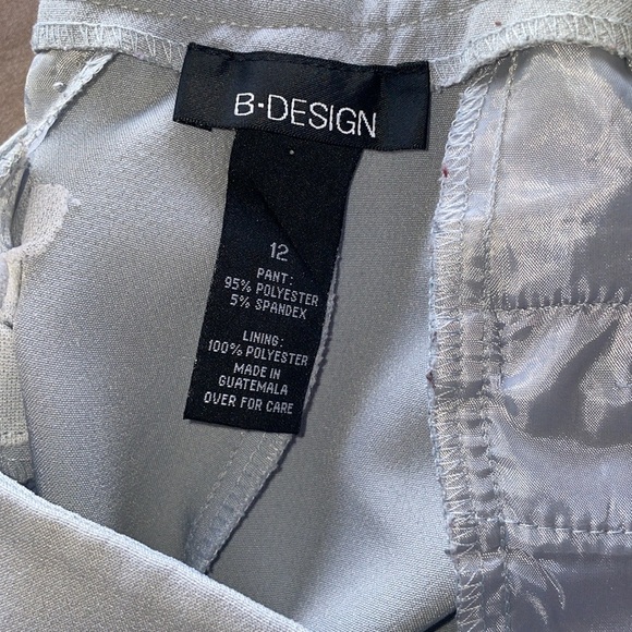 B Design Light Fog Blue Gray Tailored Pants Trousers Straight Leg Size 12 - Picture 10 of 12